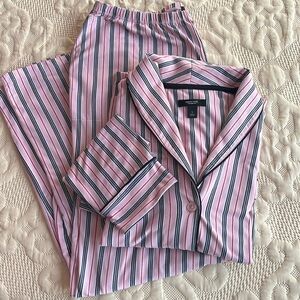 Pink knit menswear style pajamas, Sz L